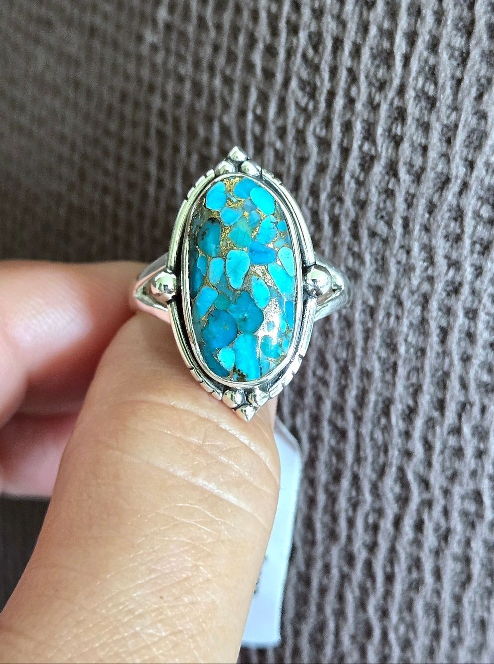 Shivam Oval Shaped Blue💙 Copper Turquoise Statement Ring💍 - NWT - Picture 10 of 16